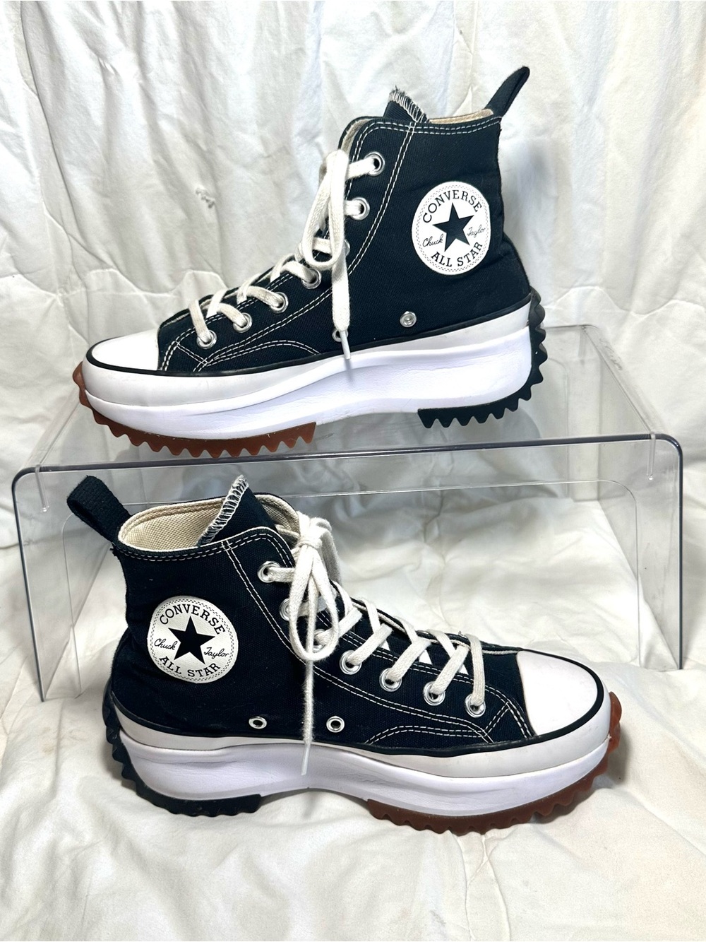 Converse Black & White Platform Run Star Hike High-Top Sneakers